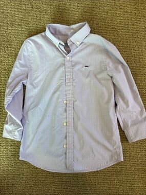 Vineyard Vines Pink and Blue Gingham Performance Button-Down Shirt
